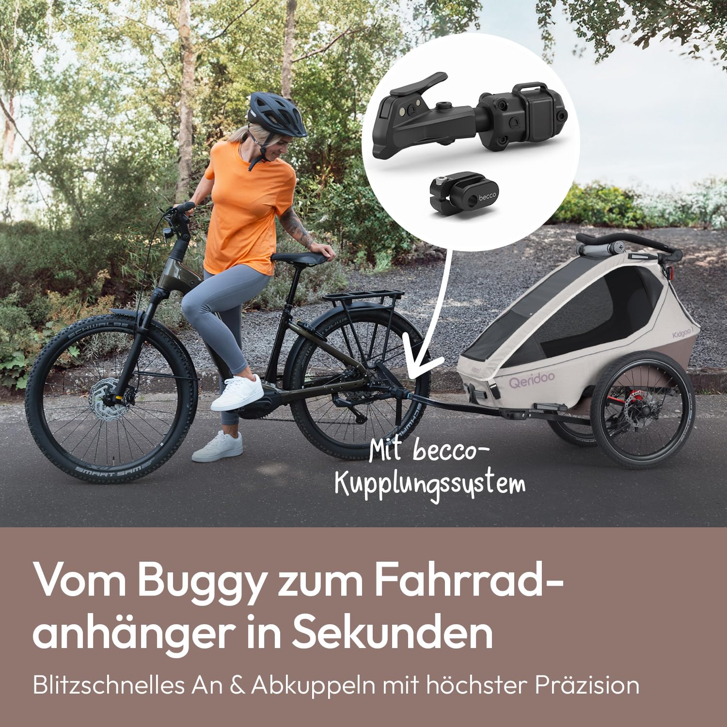 Qeridoo Kidgoo 1 Pro Gen 2 Kinderfahrradanhänger | Premium Fahrradanhänger Kinder mit Scheibenbremse & Joggerrad | Multifunktionaler Fahrrad Anhänger | Komfort & Sicherheit für Alltag & Abenteuer