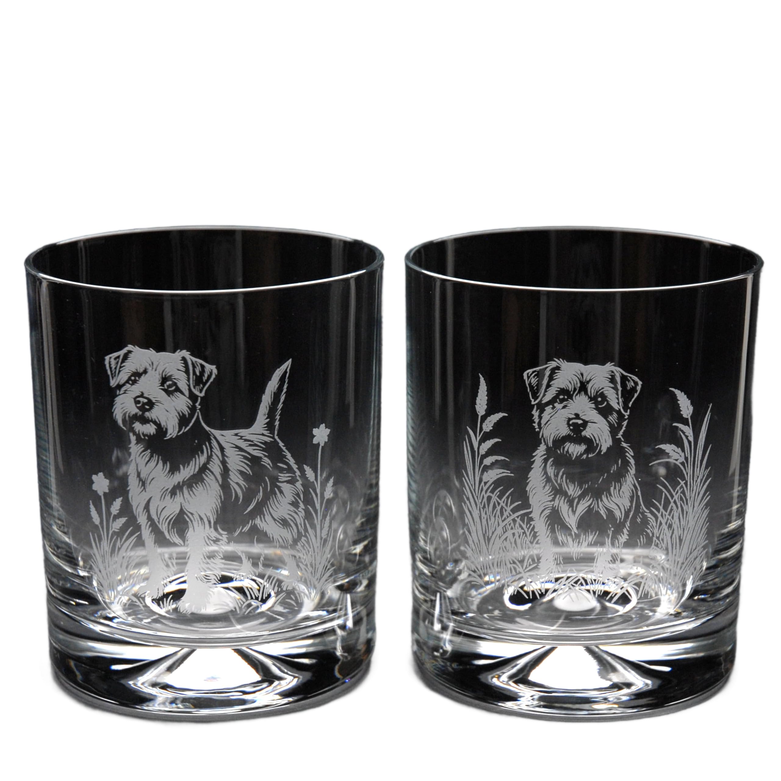 GLYPTIC Glass Art Norfolk Terrier Dog Placement Hand Etched/Engraved Whiskey Tumbler Glass — image 1