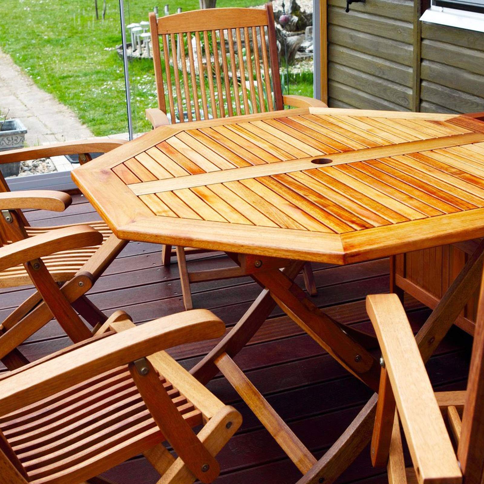BEFA-21 Leinöl-Firnis, 5 Liter farblos I Holzöl für aussen & innen I Holzschutz für Gartenmöbel, Tische, Parkett, Holzboden I Pflegeöl für alle Hölzer I wasserabweisend & schnelltrocknend