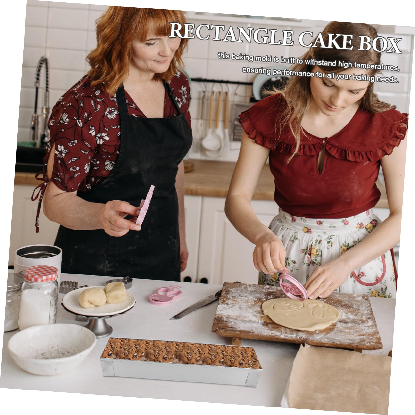 MAGICLULU Rechteckige Kuchenform aus Edelstahl mit Deckel und Eingravierten Maßangaben für Desserts und Lasagne für Hobbybäcker und Profis in Küche