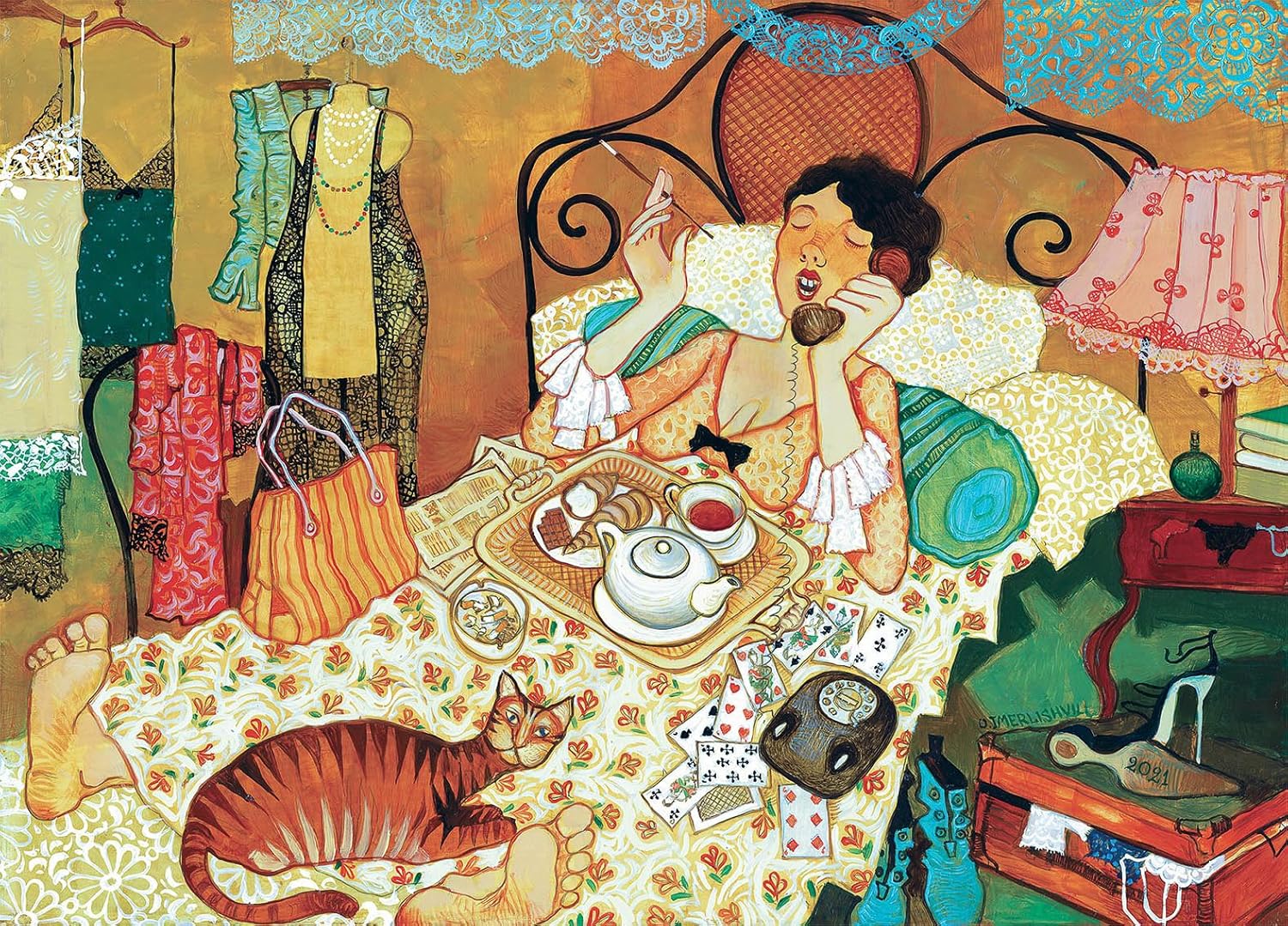 Art & Fable Puzzle Company A Good Morning by Otar Imerlishvili 750 Piece Fine Artwork Premium Adult Jigsaw Puzzle