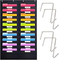 Vista 8 de Hippo Creation - Tabla con compartimentos negra de 10 compartimentos, 6 colgadores incluidos, organizador de pared colgante para carpetas, buzón