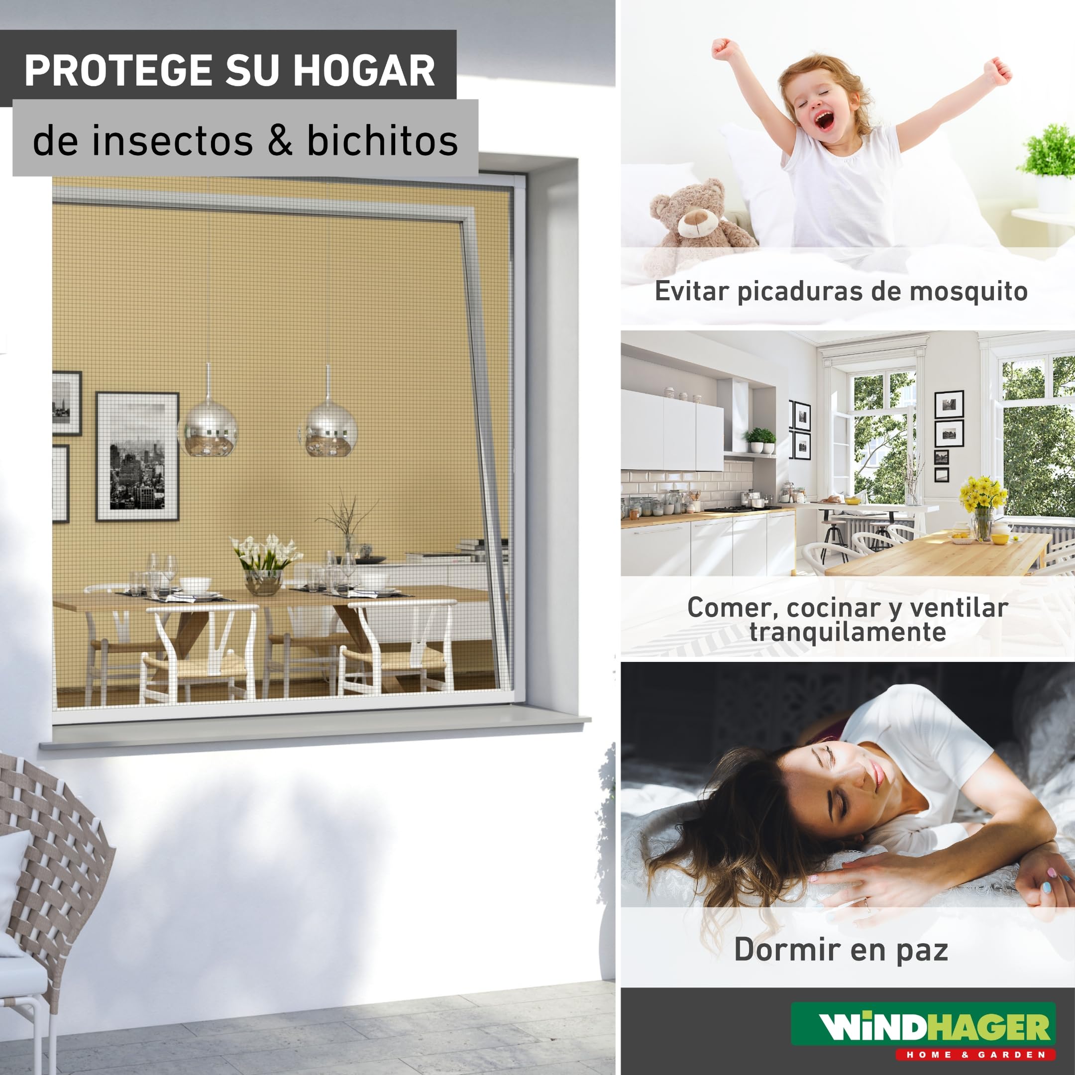 Windhager 03651 - Muelles de suspensión para protección contra Insectos, ángulo de suspensión, Soporte de Montaje para protección contra Insectos, Marco de sujeción, ángulo de 5 a 35 mm, Ajustable