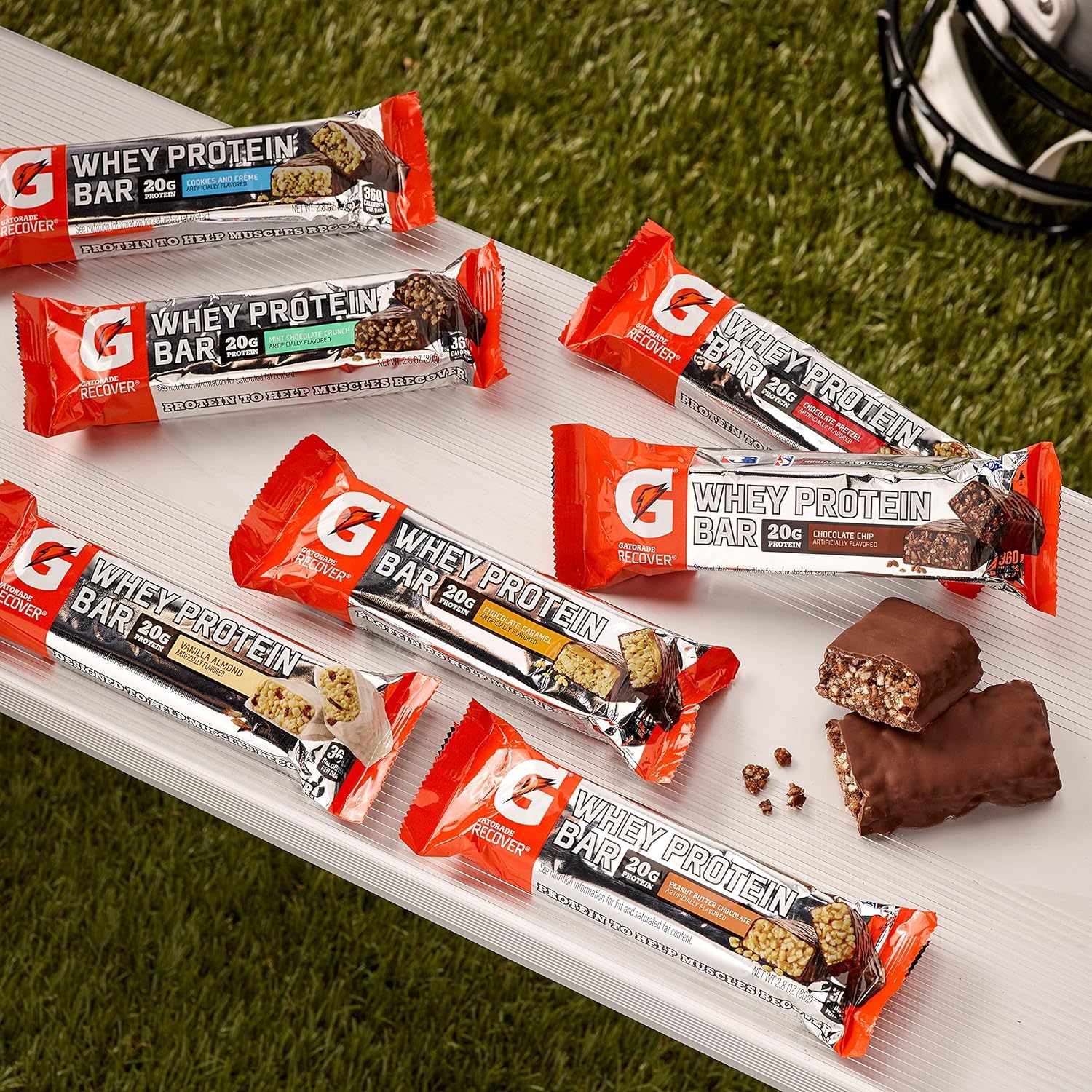 Gatorade Whey Protein Recover Bars Chocolate Chip, 2.8 Oz, 6 Ct