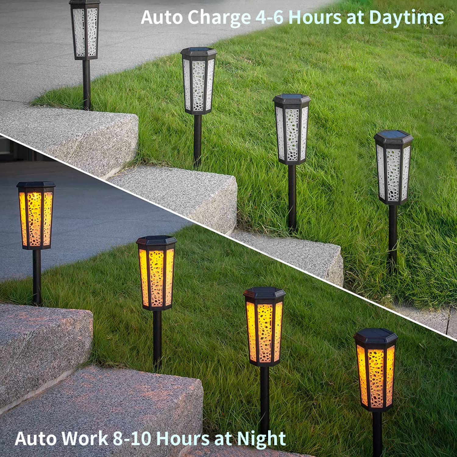 Amazon.co.jp: ソーラー通路ライト 2個パック [7色RGB&アンバー] IP67