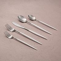 Vista 4 de Cambridge 306420Ckp12Ds Mazzy White Handle - Juego de cubiertos de 20 piezas