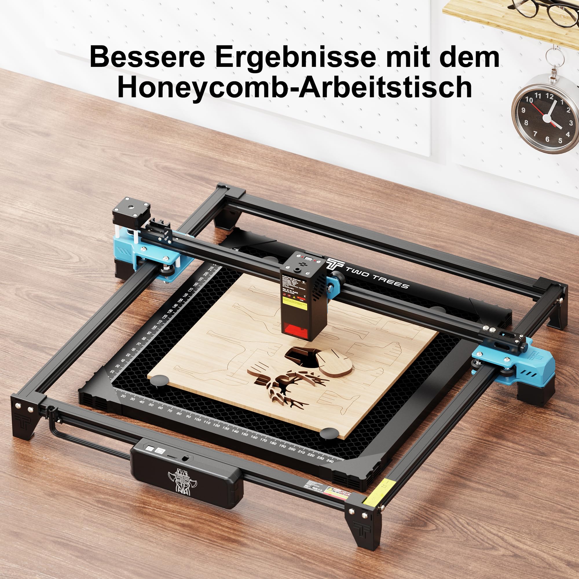 Honeycomb Wabentisch für Laser Graviermaschine, 300x300x22mm Waben Laser Arbeitsplatte, Tischschutz mit Aluminiumplatte, Kompatibel mit verschiedenen Graviermaschinen