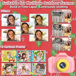 Miiulodi Kids Waterproof Camera - Birthday Gifts for 3 4 5 6 7 8 9 10 Year Old Girls 2 Inch IPS Screen Underwater Action Camera with 32 GB SD Card, Pool Toys for Kids Age 8-12 Pink