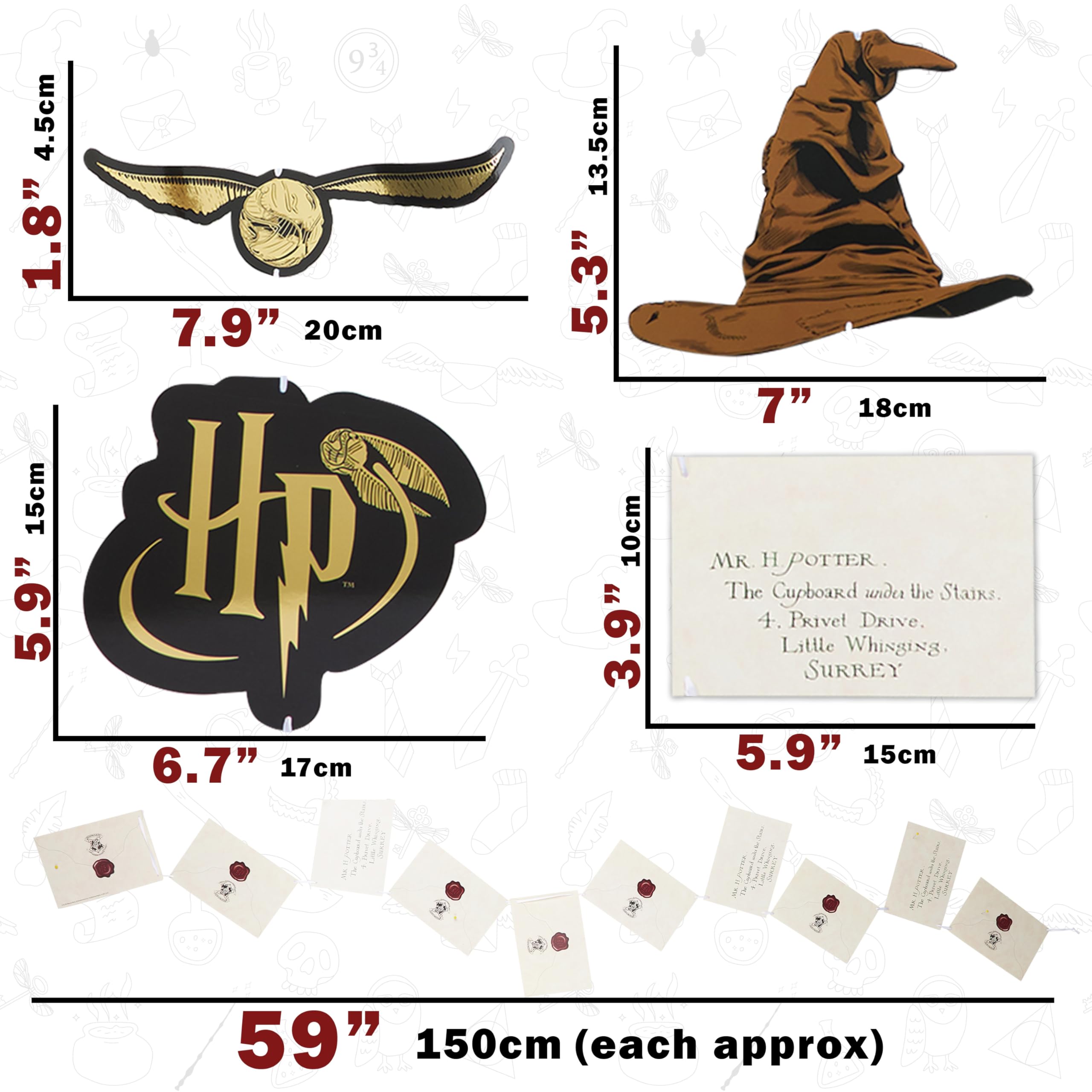Amazon.com: Harry Potter Gifts Garland Decorations Set of 4 Party