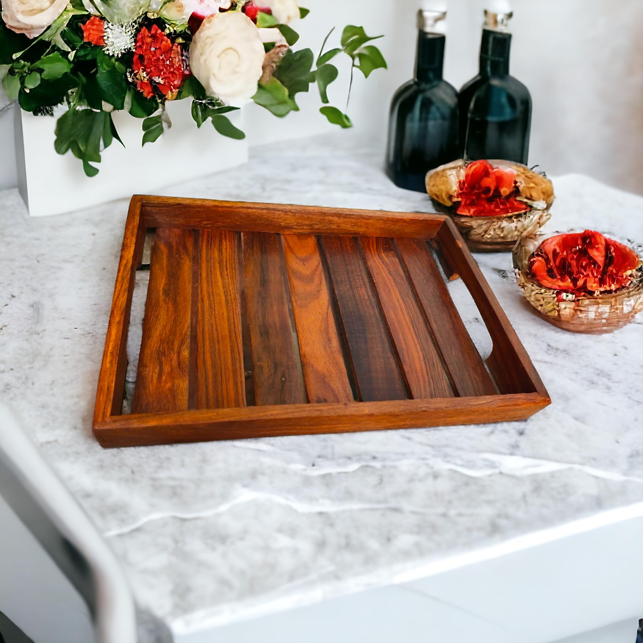 CRAFTYKART Wood Tray Serving Tray Wooden Tray for Dining Table,Wooden Tray for Kitchen Organizer, Size 13x inches(Rectangle Tray) (B0CTFP3NZF) Amazon Price History, Amazon Price Tracker