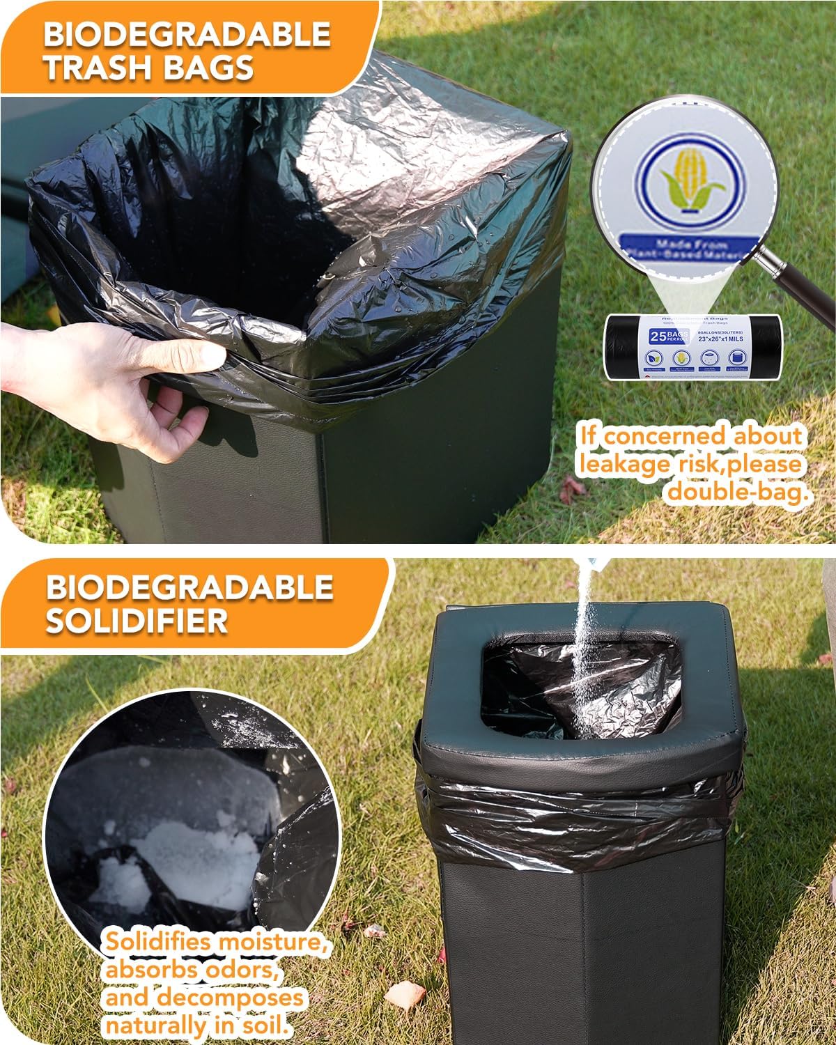 E EASTSTORM Foldable Portable Camping Toilet - Image 5