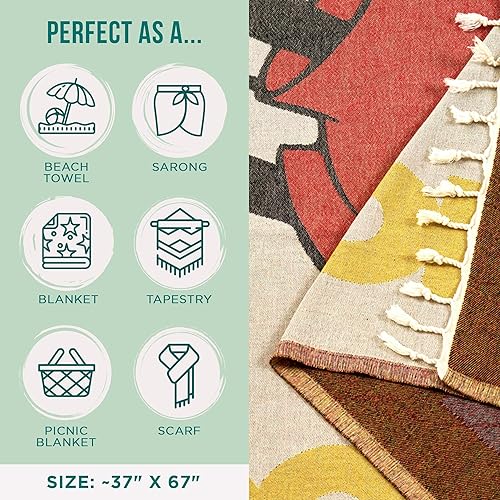 Miniatura 2 de Sand Cloud Toalla turca de playa Disney Mickey Mouse Toallas de baño turcas 100% algodón orgánico Ultra suave, libre de arena y toalla de secado