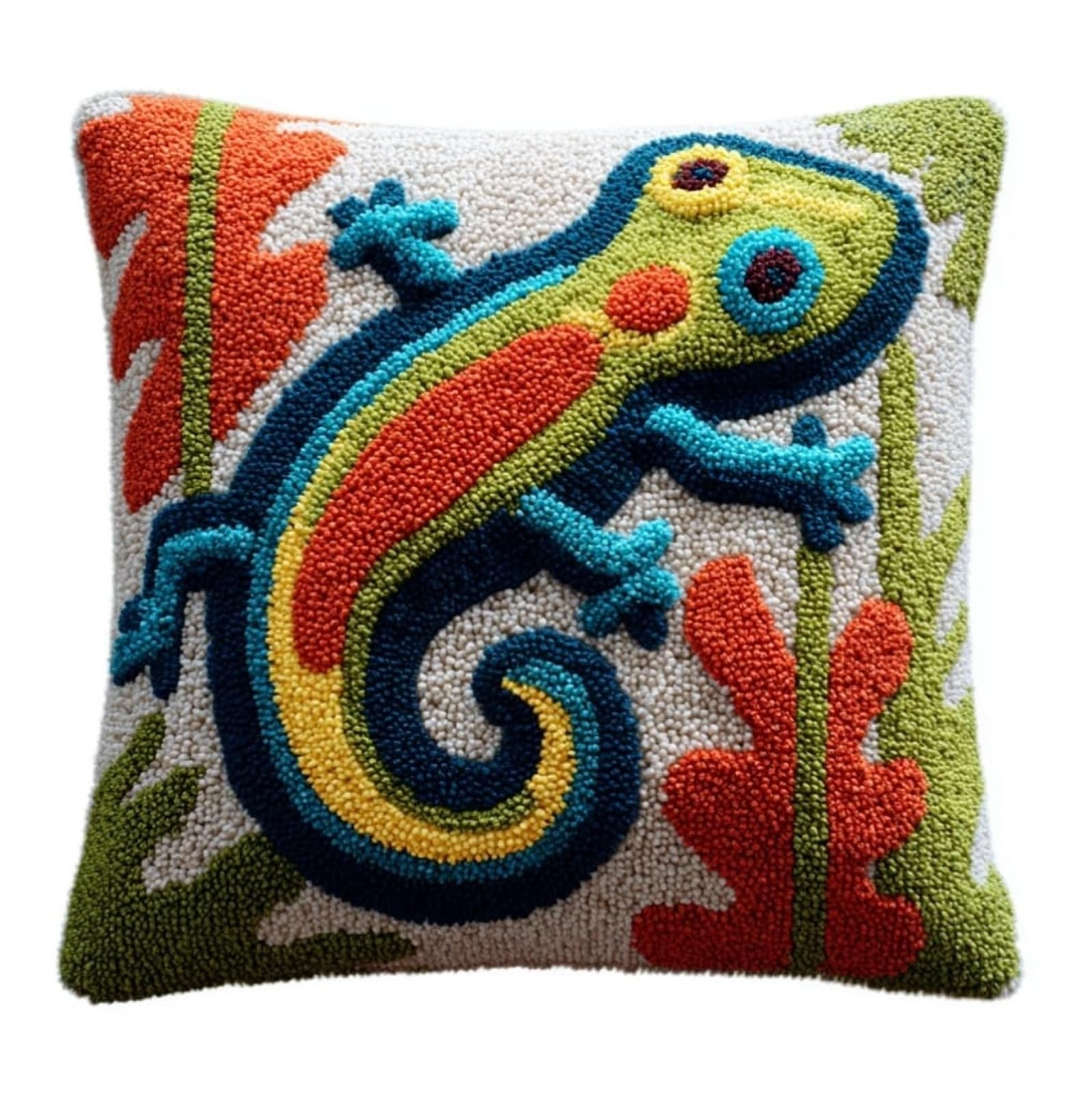 WallustrioaW Latch Hook Kits Pillow for Adults,Animal Lizard