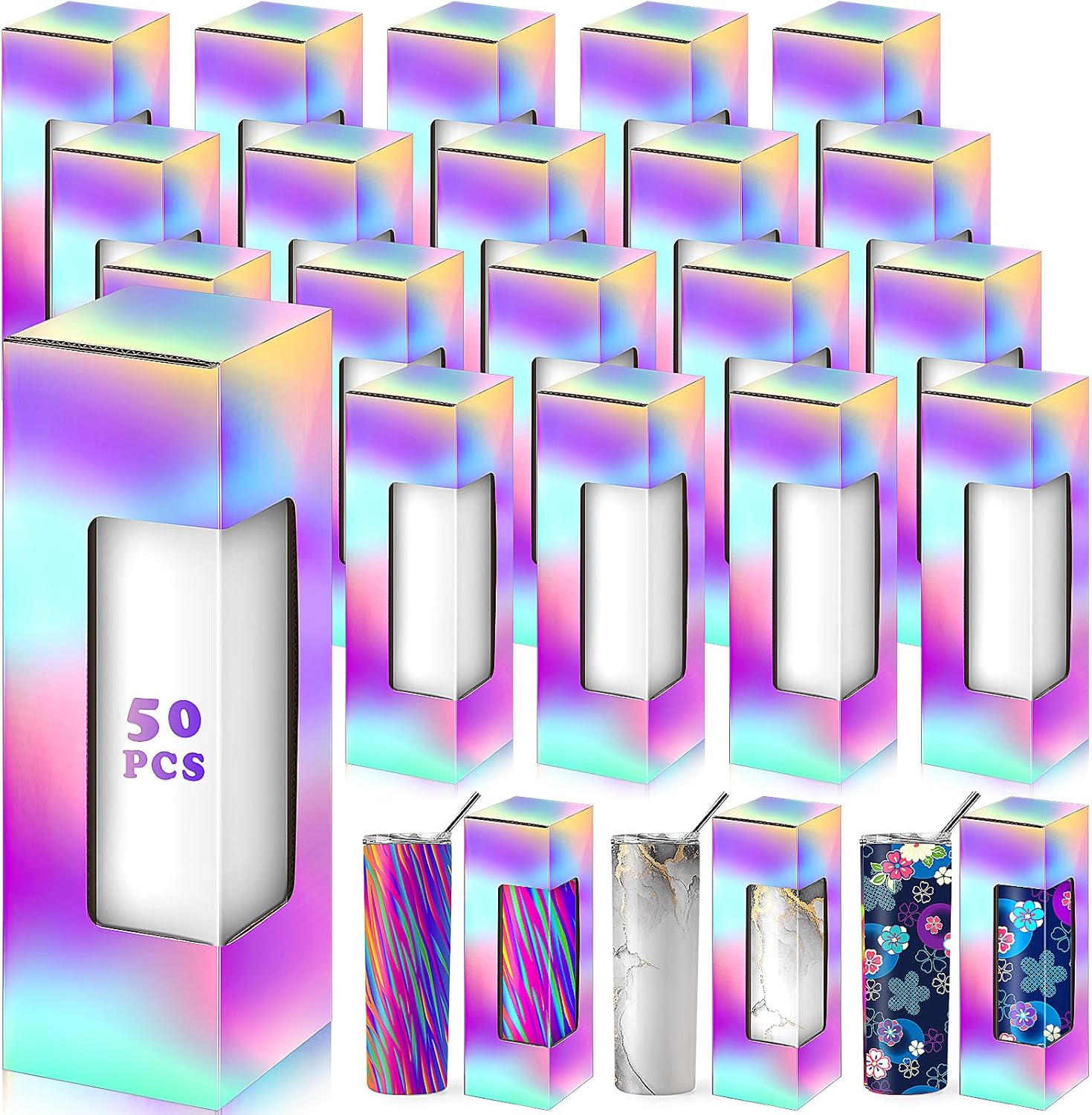 Ctosree 50 Pcs Boxes for Tumblers, Tumbler Shipping Boxes