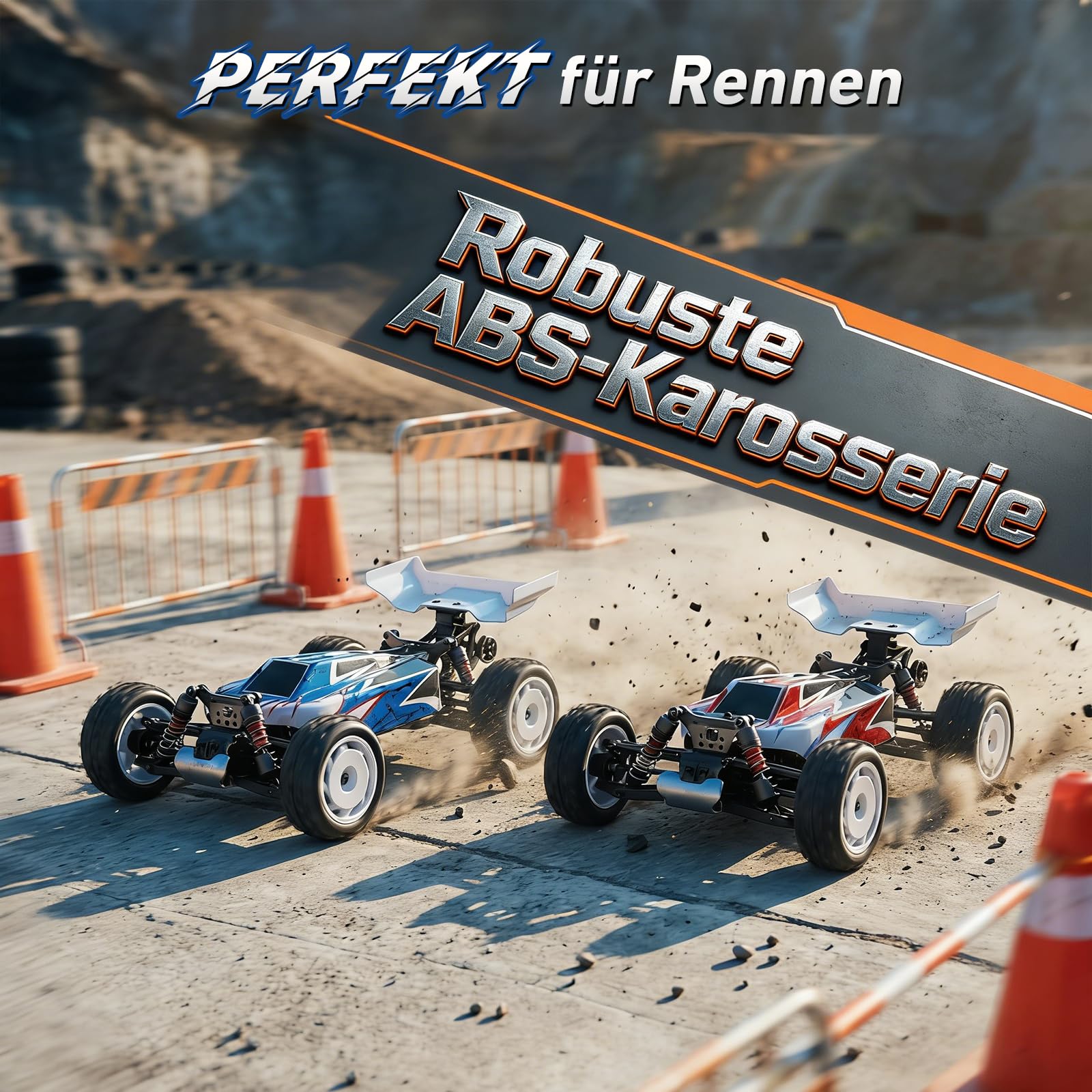 Auto telecomandata 1:16 fuoristrada, 36 km/h, RC Auto 4WD con motore 390, fuoristrada con 2 batterie, RC Truck per adulti e bambini, regalo per ragazzi