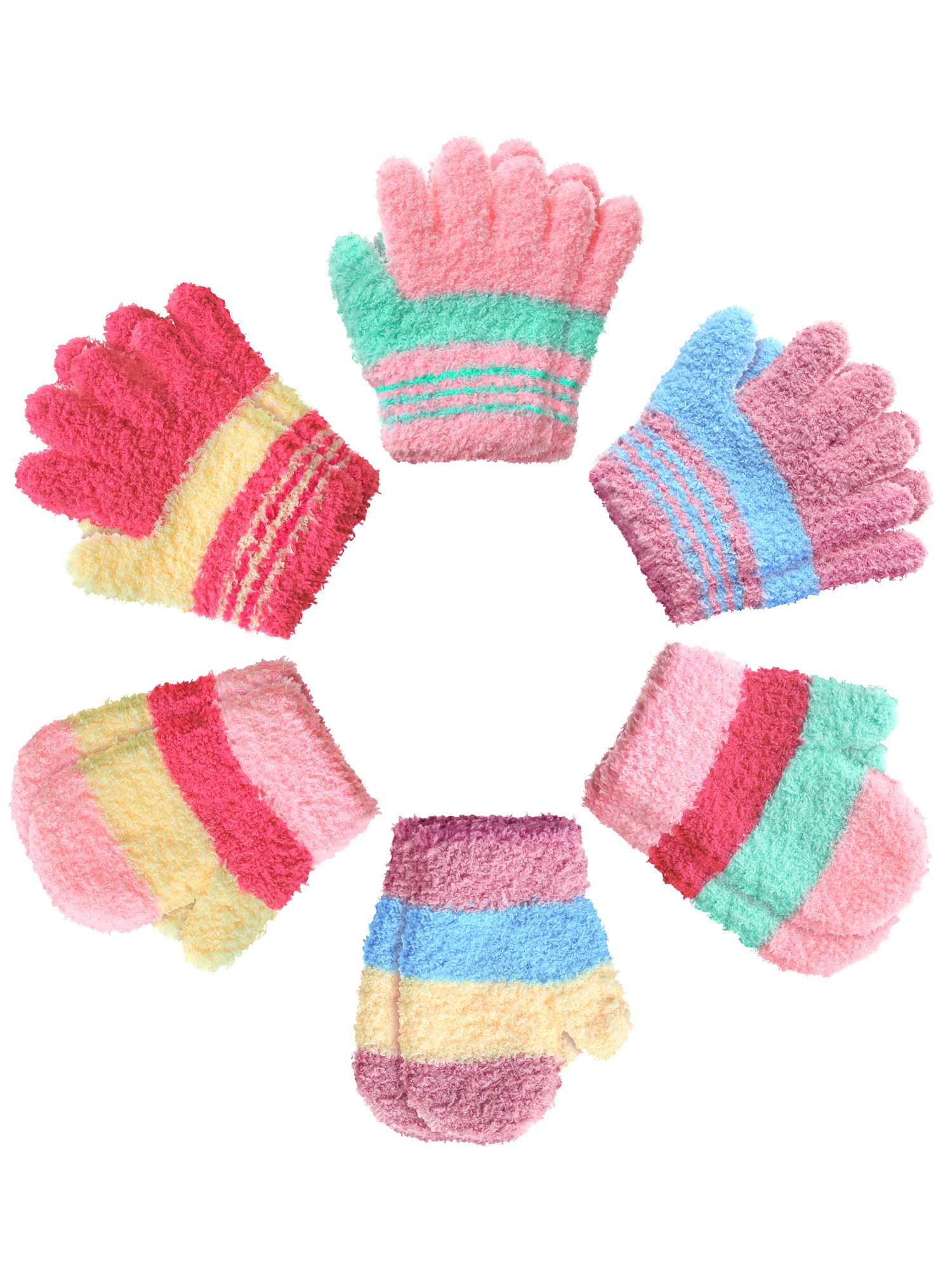 SATINIOR 6 Pairs Toddler Kids Mittens