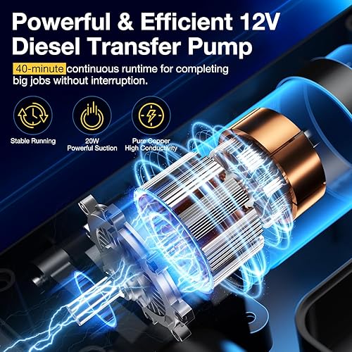 Miniatura 3 de Bomba de transferencia de aceite Bomba extractora de aceite de 12 V para cambio de aceite del motor, bomba de transferencia de fluido autocebante