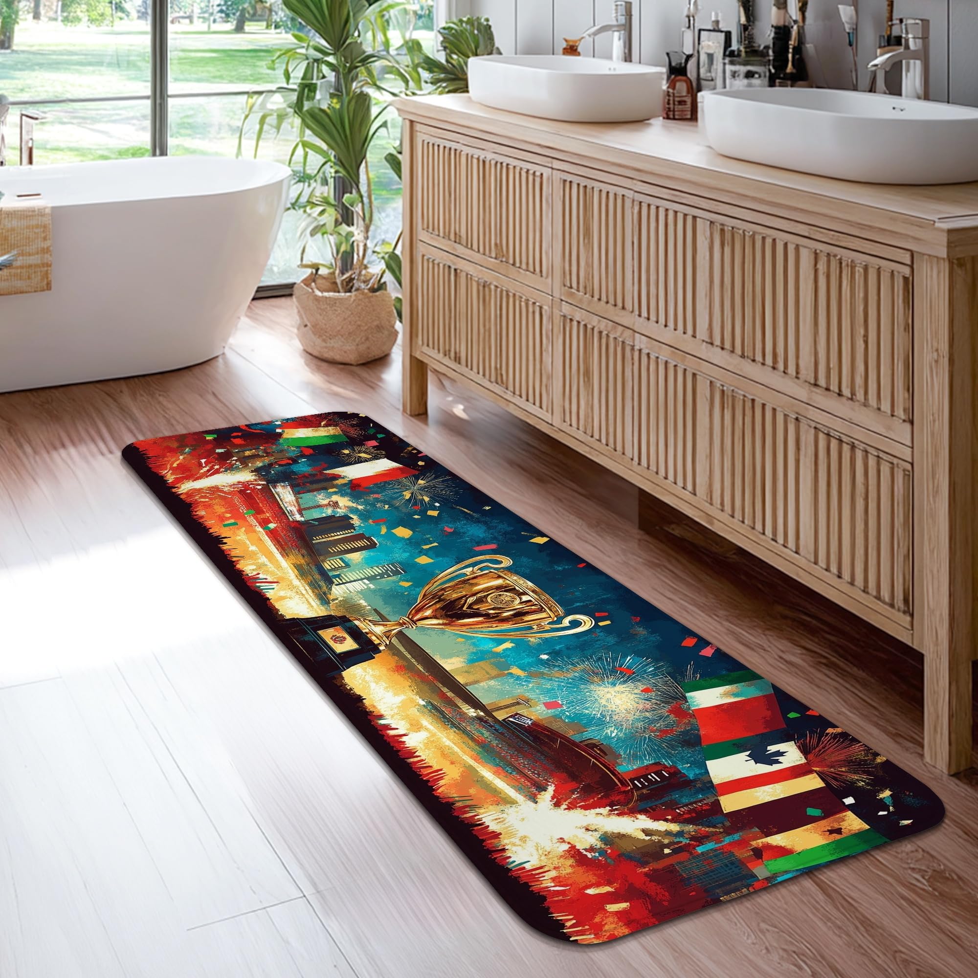 Tapis de couloir rectangulaire intérieur de 6x1,8m à poils courts pour entrée, porte et cuisine