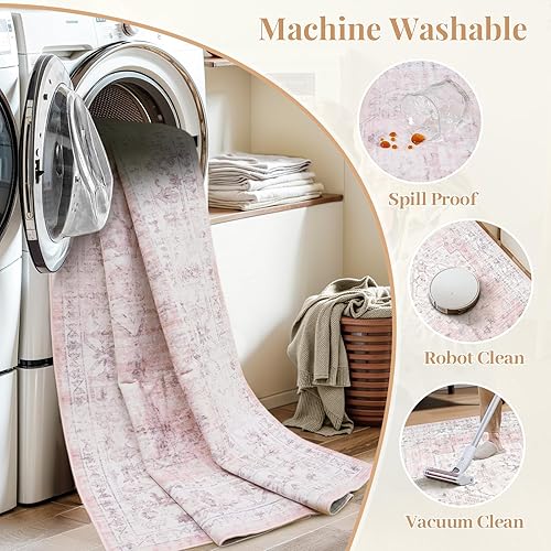 Miniatura 61 de LIVEBOX Alfombra lavable de 2 x 6 pies para baño, tapetes de cocina antideslizantes para entrada de piso, tapete bohemio para puerta delantera