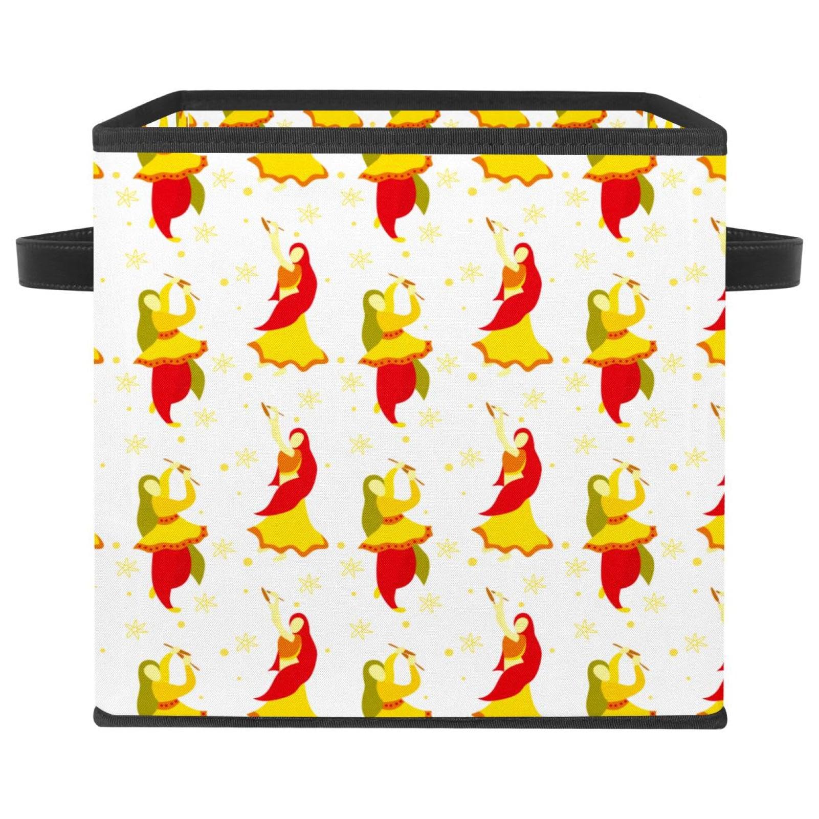Cube de rangement pliable tissu Bollywood Dance pour harmoniser les jouets et livres de chambre