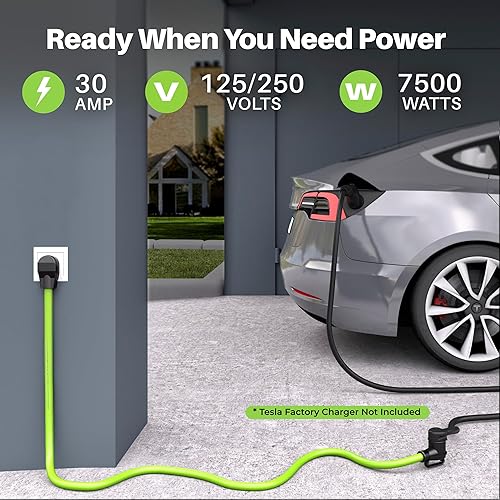 Miniatura 6 de GearIT Cable de extensión de 4 clavijas de 30 amperios para secadora y EV (50 pies) 125250 voltios, NEMA 14-30P a 14-30R, secadora eléctricaTesla