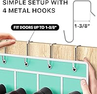 Vista 4 de Simple Houseware Organizador de zapatos colgante para colgar sobre la puerta, 24 bolsillos, color turquesa (64 x 19 pulgadas)