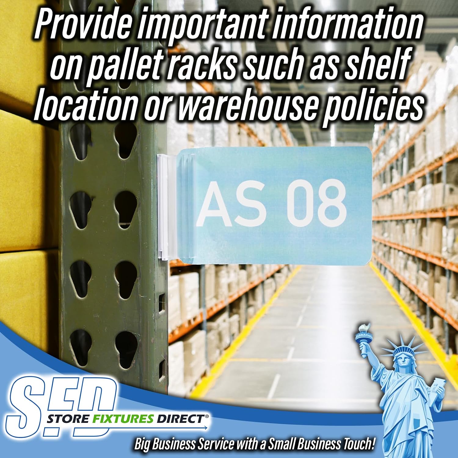 Warehouse Aisle Sign Holders, Pallet Rack Upright Walkway Labelers with Flexible Hinge, 20 Pack image 2