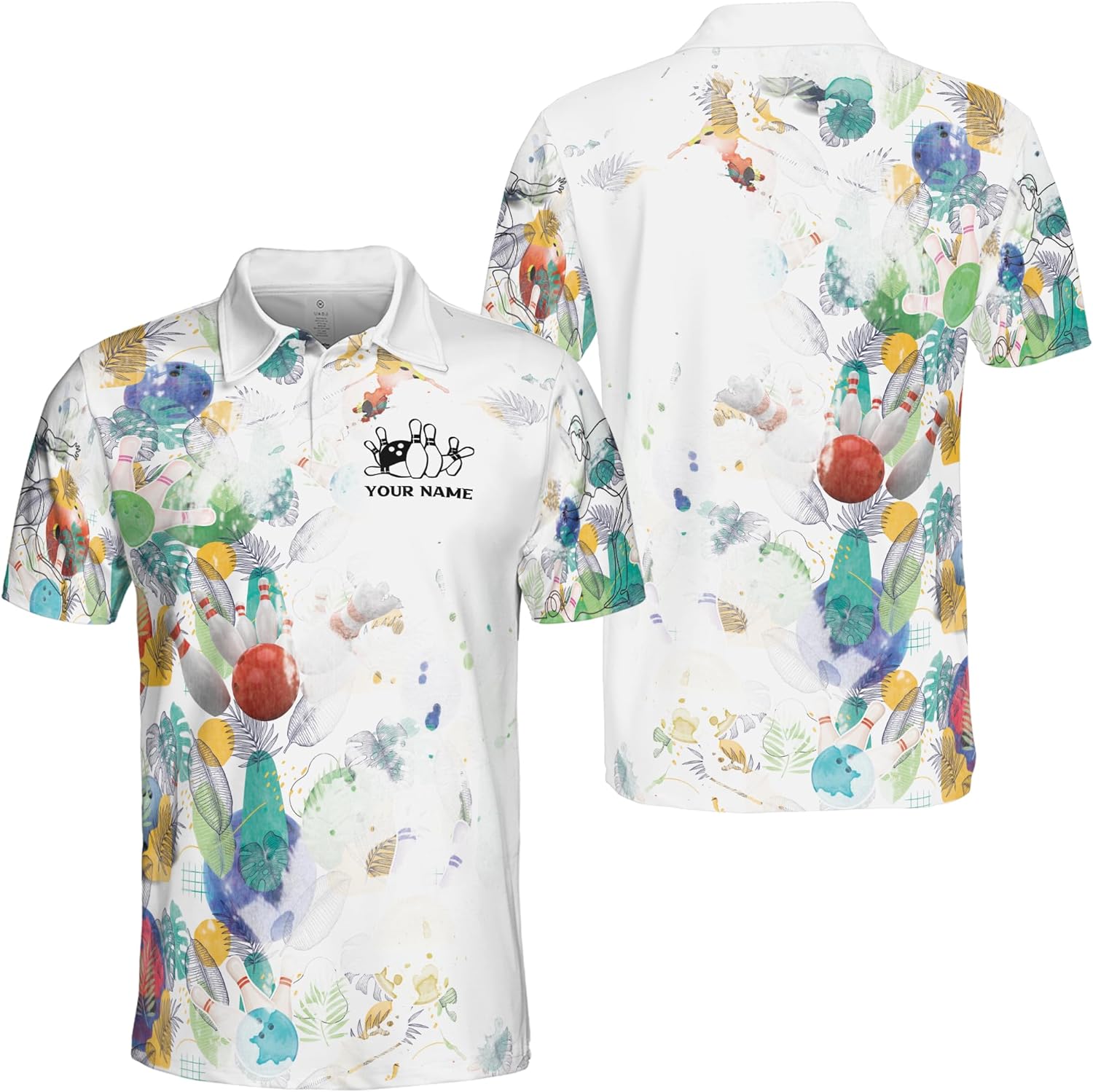 ThuhaTree Store Personalized Bowling Men & Women Polo Shirt S-5XL, Mens Bowling Polo Shirt, Bowling Polo for Men (Style 4) Multi