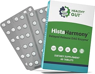 Healthy Gut HistaHarmony | Delayed Release DAO Enzyme Supplement | 30,000 HDU Diamine Oxidase Histamine Blocker | 60 Servings