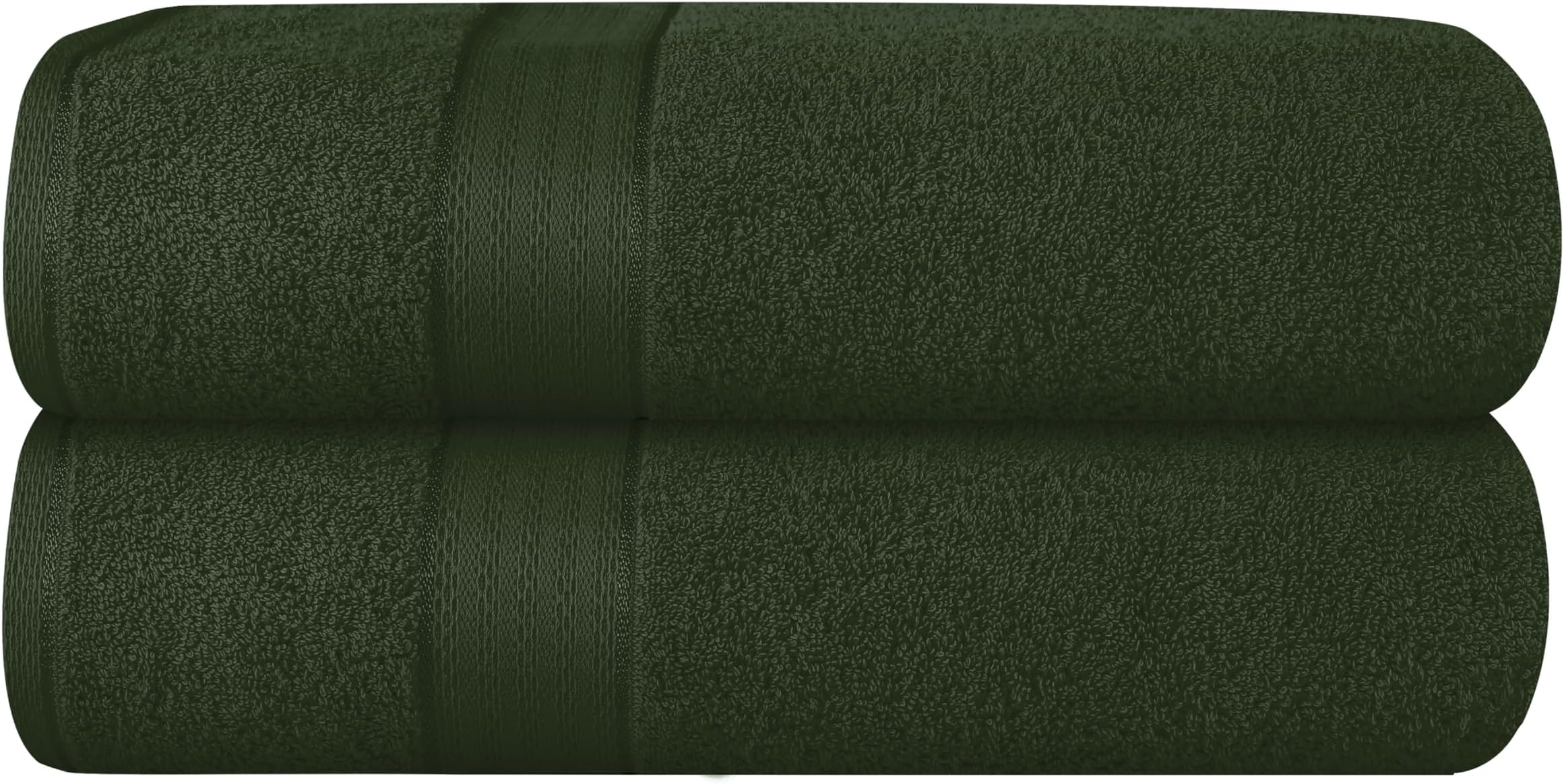 GLAMBURG 700 GSM Premium Cotton 2-Pack Oversized Extra Large Bath Sheet Set - 100% Combed Cotton - 2 Bath Sheets 35x70 - Luxury Hotel & Spa Quality - Durable Ultra Soft Highly Absorbent - Olive Green