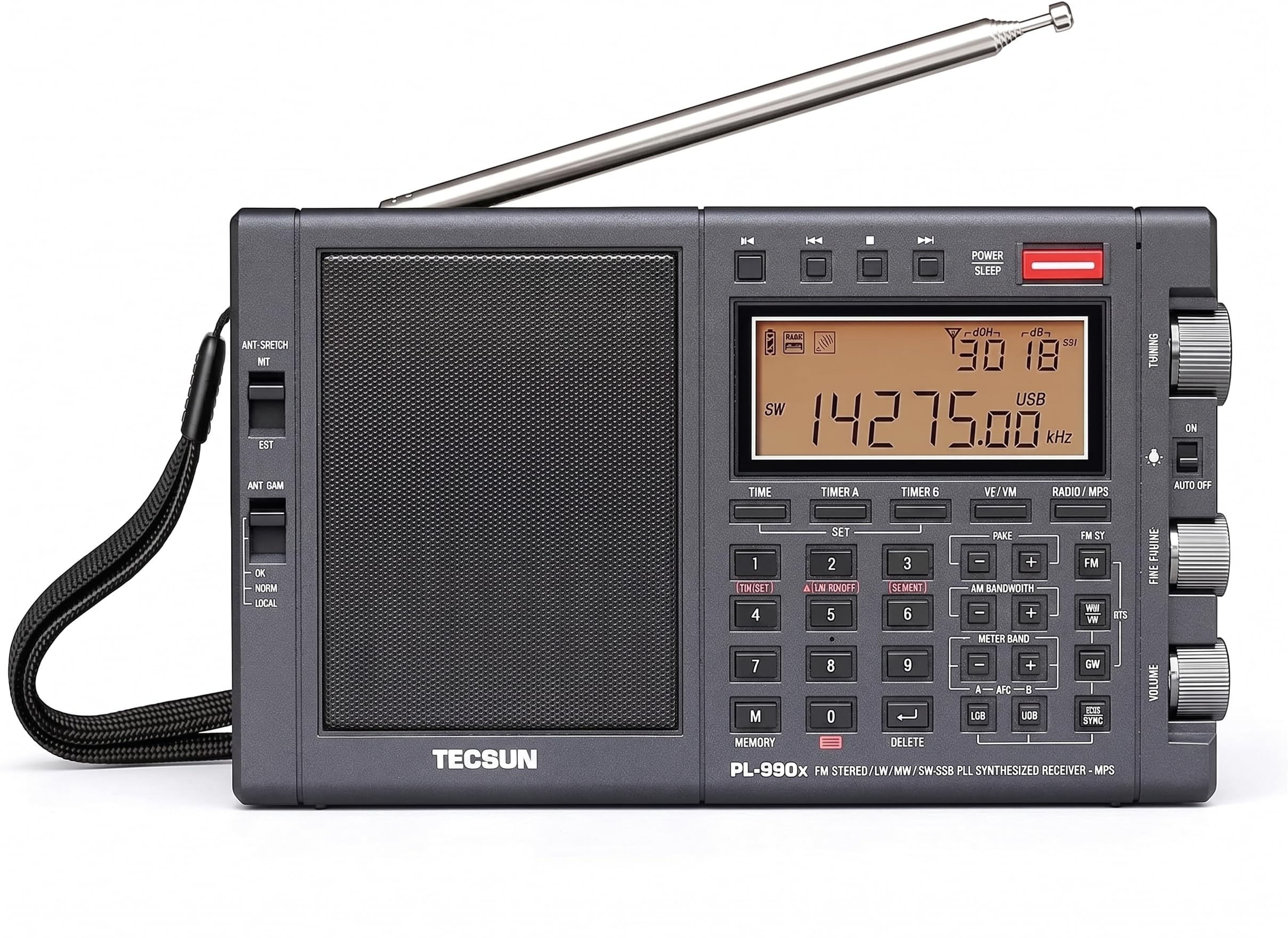 Tecsun PL-990X Wielopasmowy odbiornik radiowy SSB z Bluetooth i odtwarzaczem MP3, wysoka czułość DX
