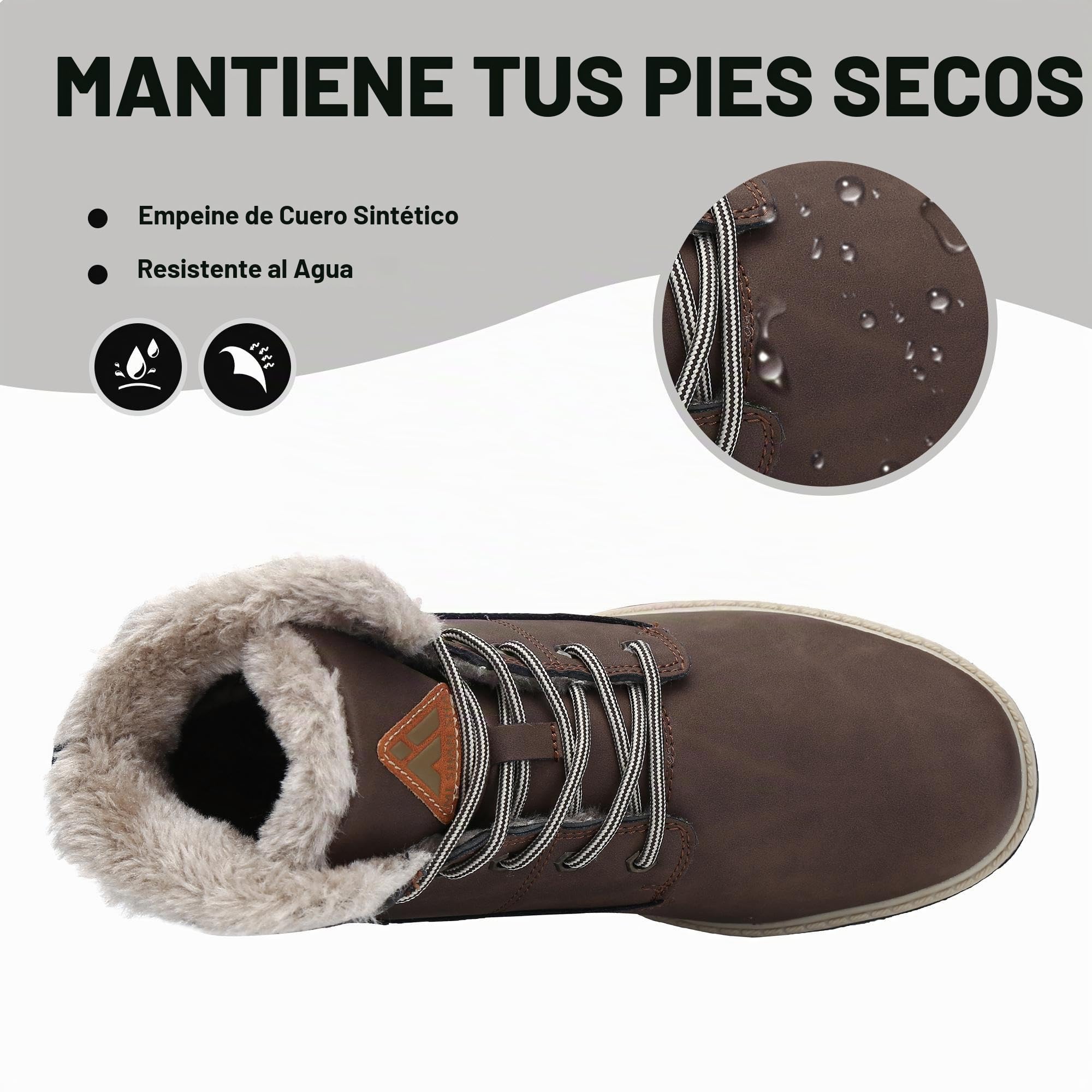 Mishansha Botas de Nieve Hombre Mujer Invierno Marrón clásico Gr.44