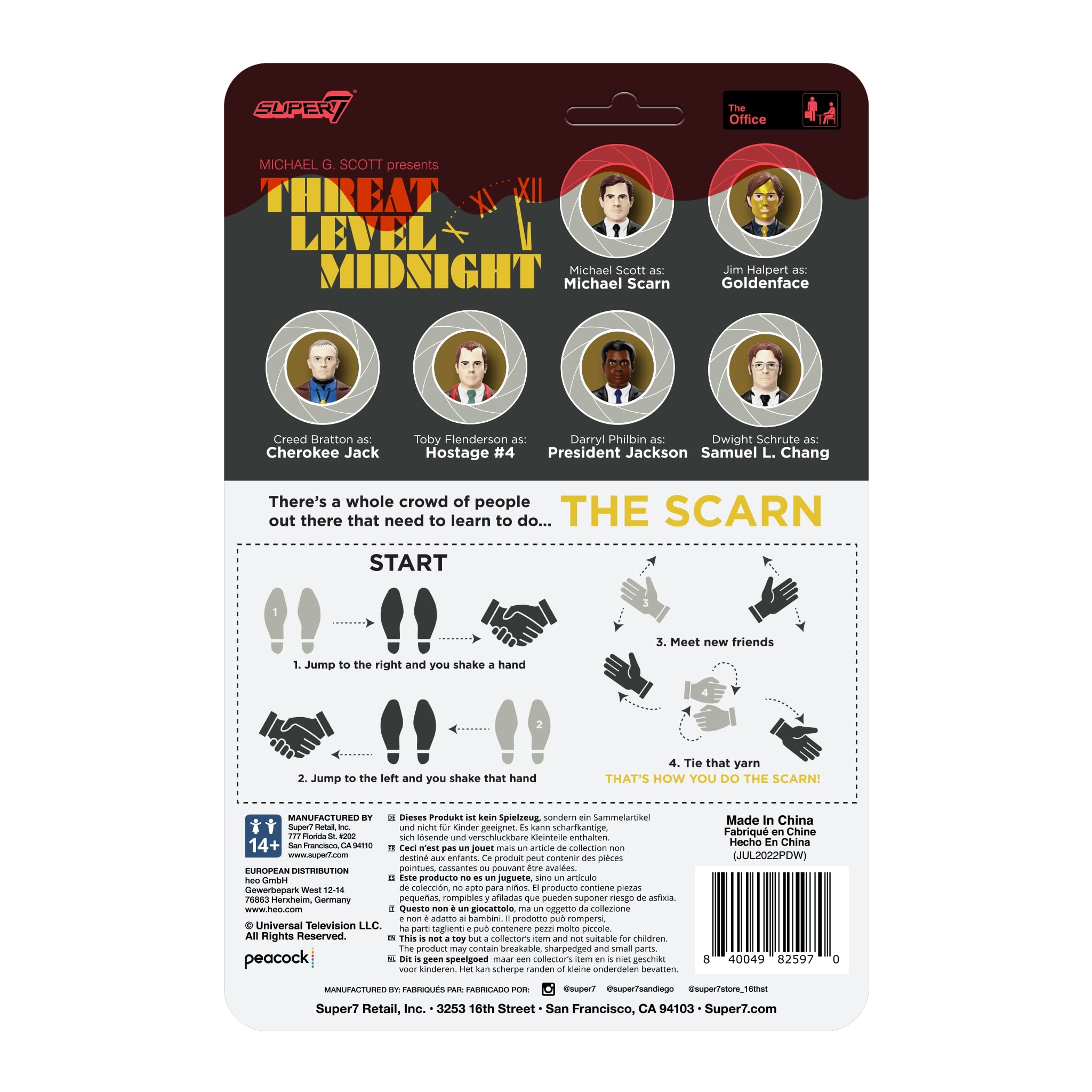 SUPER7 The Office Threat Level Midnight Jim Halpert as Goldenface 3.75 in Reaction Figure, Multicolor - Image 3