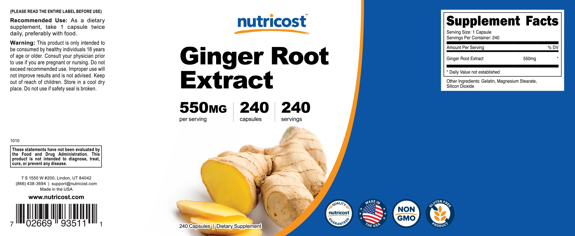 Nutricost Ginger Root Extract 240 Capsules for 240 Servings Per Bottle — Amazon image 6