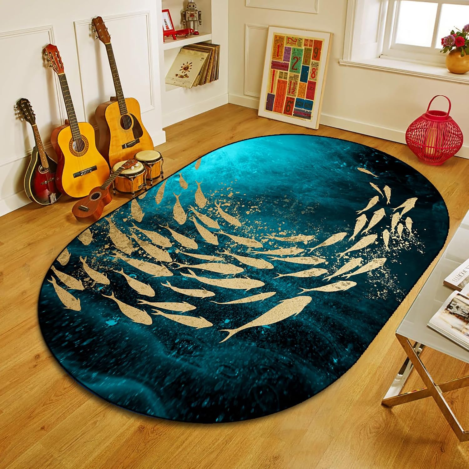 Oval Long Rugs for Hallway, Kitchen Carpets Non Slip Washable Floor ...