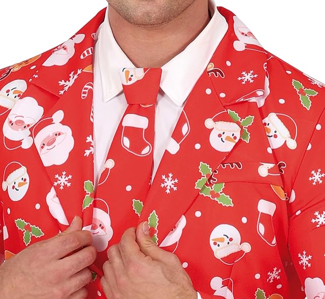 Foto 3 de 4 de GUIRMA - Disfraz Traje Navideño para Hombre (52-54/L) - Chaqueta, Corbata y Pantalón