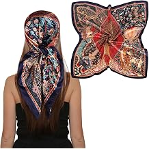 EXTREE Luxury Satin Head Scarf 35x35 - Silk-like Wrap for Women, Versatile Shawl/Sun Cover/Wrapping, Premium Gift for Her
