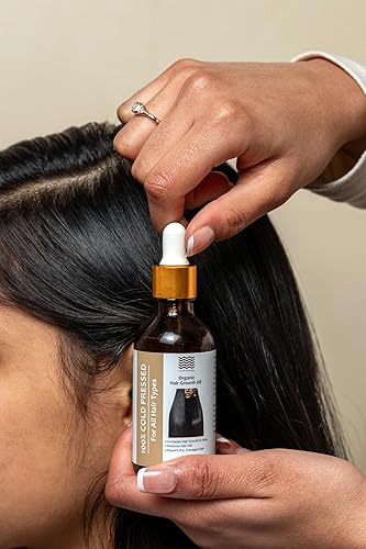 Miniatura 6 de Aceite orgánico para el crecimiento del cabello, 100 % orgánico prensado en frío, masaje tradicional para el cuero cabelludo y el cabello,
