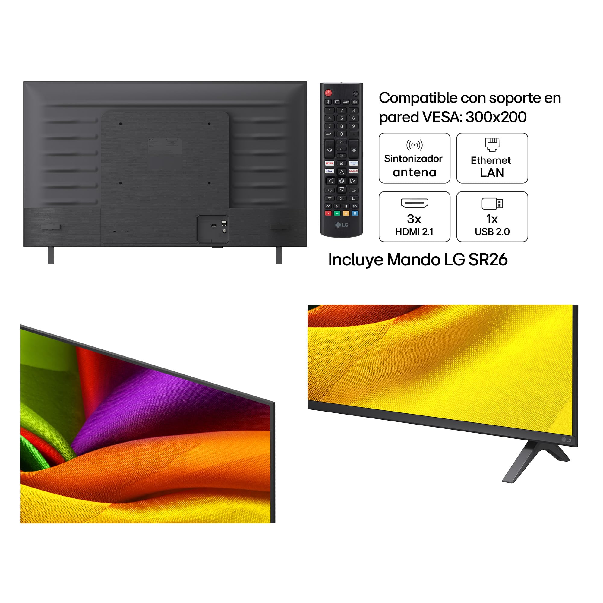 LG 43NU850B6LA - Smart TV Nano 4K UHD NU85 43 Pulgadas, Sin Reflejos al 94%, webOS 26 AI Copilot, Procesador Inteligente α7 AI Processor 4K Gen9, HDR10 Pro, 4K Super Upscaling, Dolby