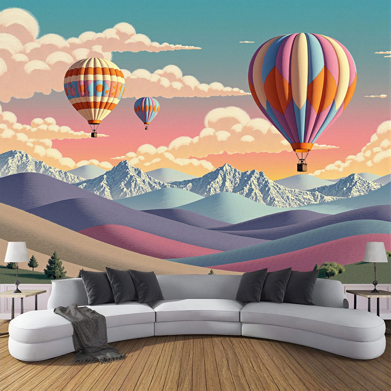Papier peint panoramique mural grand format 350x256 cm pour un effet 3D relief réaliste