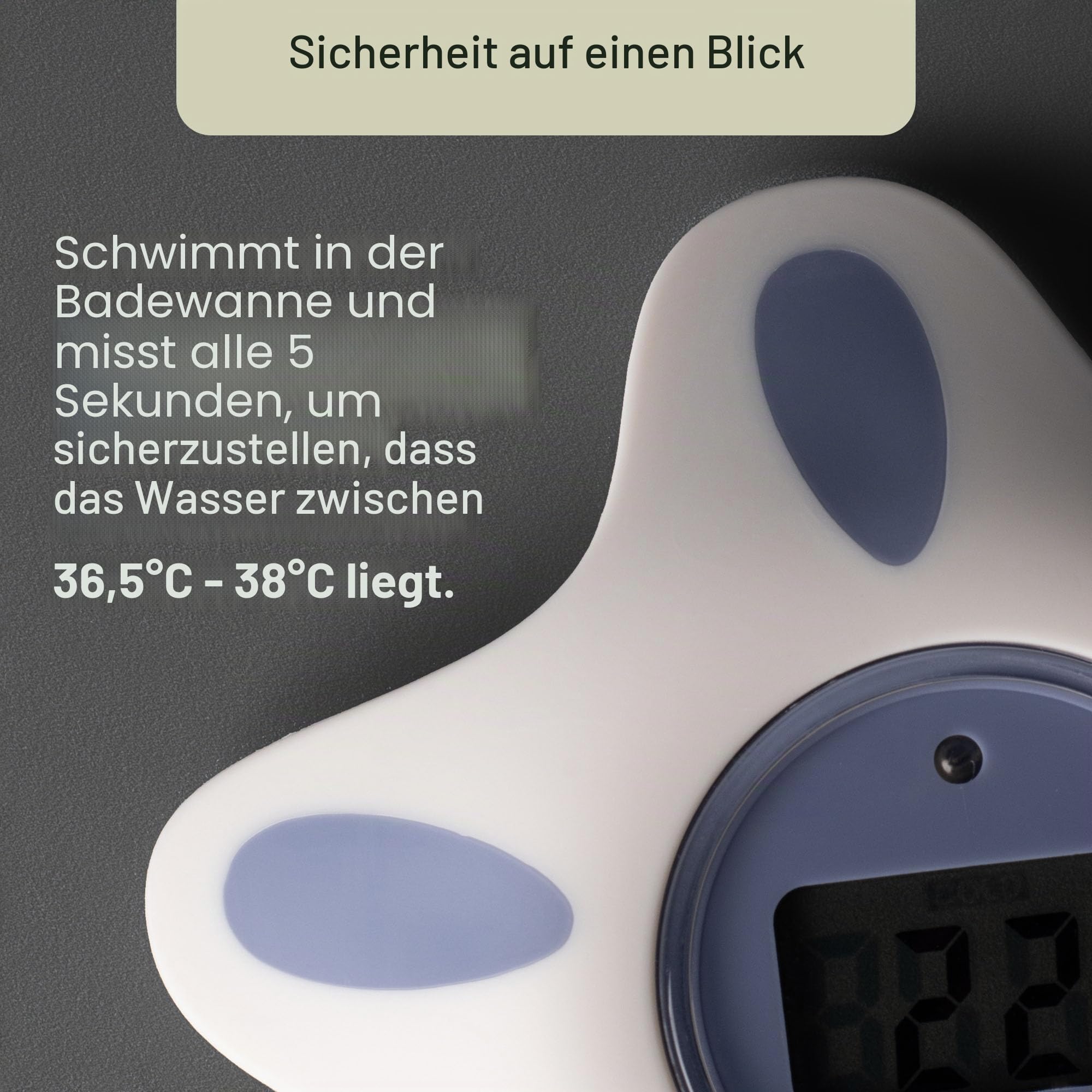 Tommee Tippee Closer to Nature Bad- und Raumthermometer, weiß und grün, LED Warnlicht, LCD Bildschirm