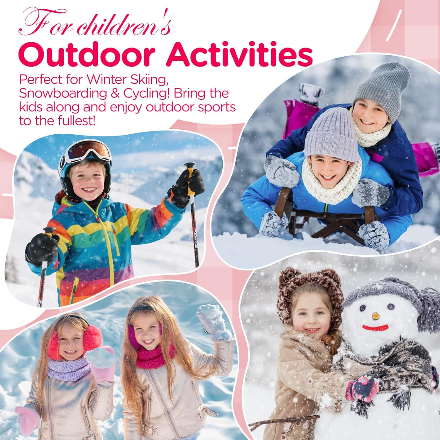 Wandx Kids Neck Warmer Winter Knitted Neck Gaiters for Boys Girls Child Warm Fleece Lined Face Cover for Cold Weather - Image 7