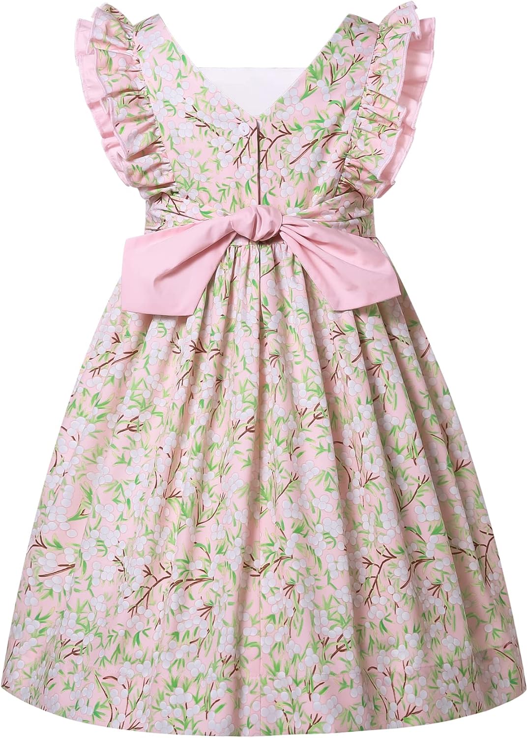 Girls Elegant Floral Sleeveless Smocked Summer Casual Clothing Toddler Adorable Holiday Smock Dresses
