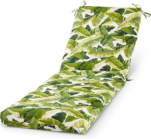 Greendale Home Fashions Cojín reversible para silla de descanso para exteriores, color blanco tropical