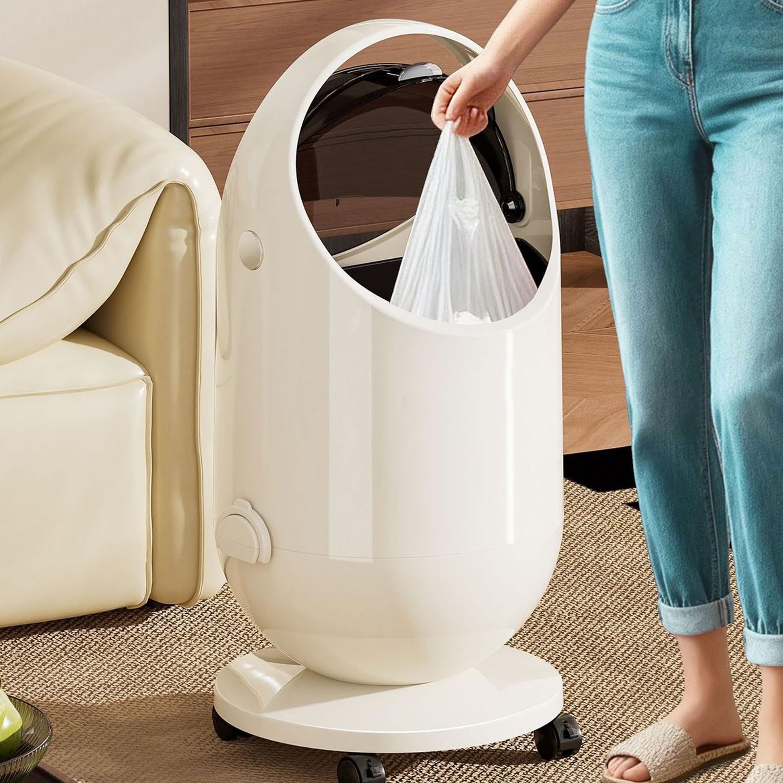 Cubo de Basura con Tapa, Solución de Almacenamiento Multiusos de