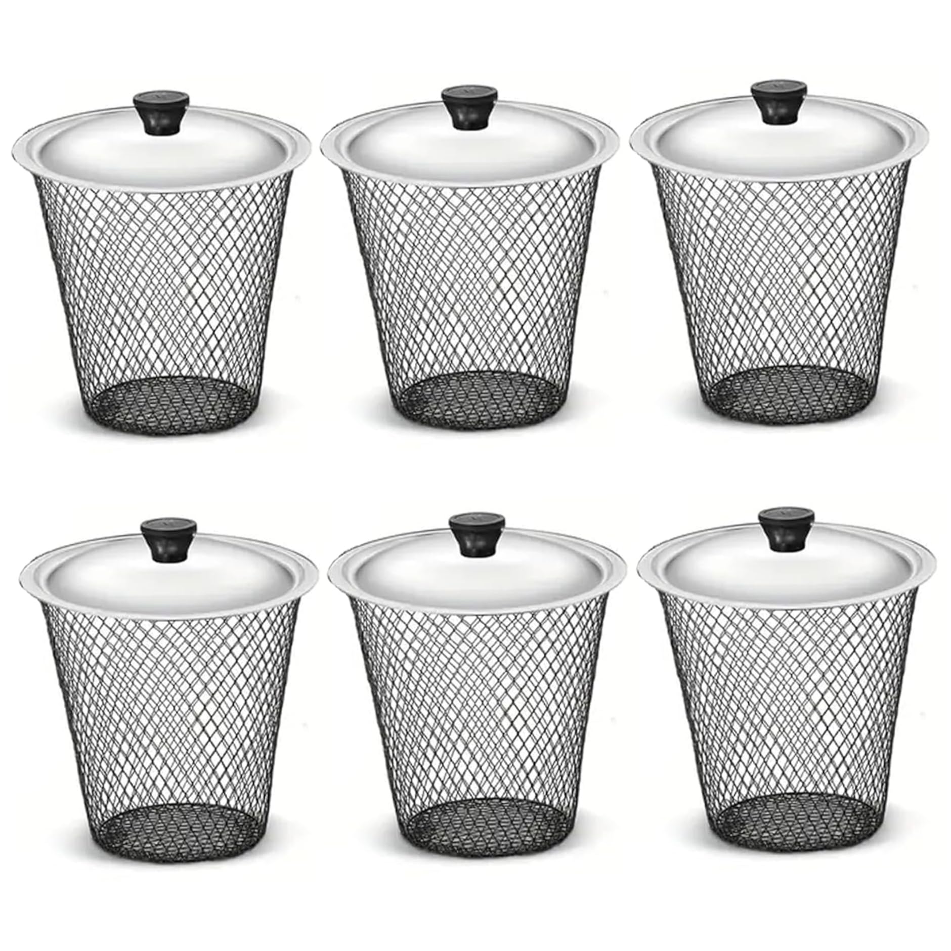 6er-Pack Wurmkomposter mit Deckel unterirdischer Kompostbehälter aus Metallgeflecht für Küchen- und Gartenabfälle Kompostbehälter für den Außenbereich für natürliche Zersetzung