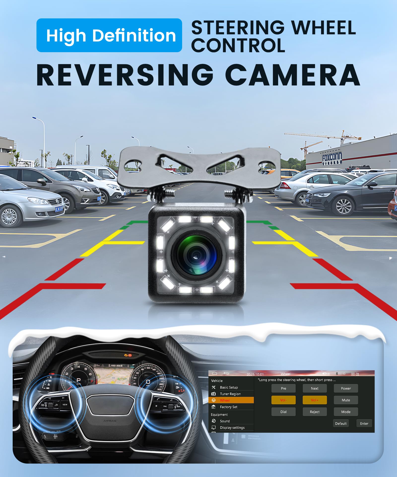 Rimoody Autoradio 1 Din con Wireless Carplay Android Auto iOS/Android Mirror Link, 6.28 Pollici Touchscreen Autoradio con Bluetooth 5.2 FM Radio USB/AUX/EQ Comandi al Volante Telecamera Posteriore