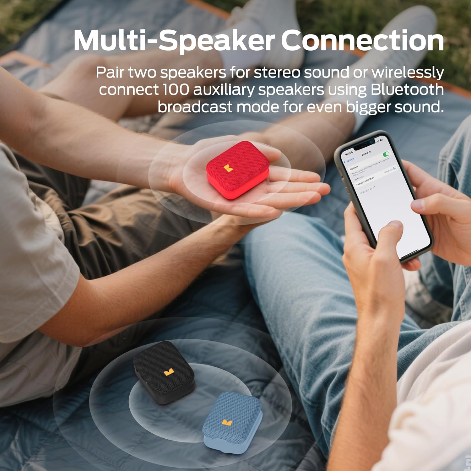 Monster Atomic Atom Wearable Bluetooth Speaker with Mics for Hands-Free Calls, IPX5 Waterproof, Compact and Portable Speaker for Workout, Cycling, Red - Image 8