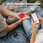Monster Atomic Atom Wearable Bluetooth Speaker with Mics for Hands-Free Calls, IPX5 Waterproof, Compact and Portable Speaker for Workout, Cycling, Red
