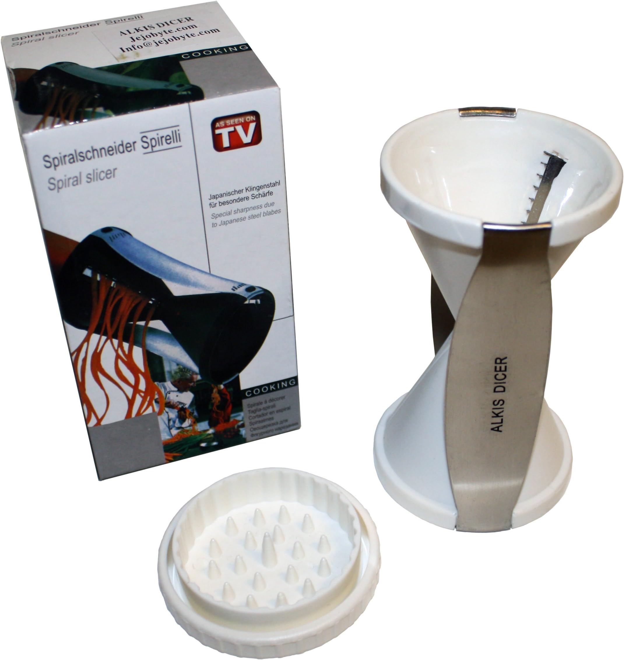 Alkis Dicer- Spiral Slicer -Spiralizer -Cutter- Twister Grater- Spaghetti Maker- Vegetable Twister.